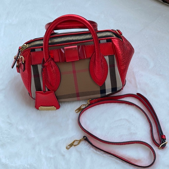 Burberry prosum metallic red bag - Picture 4 of 12